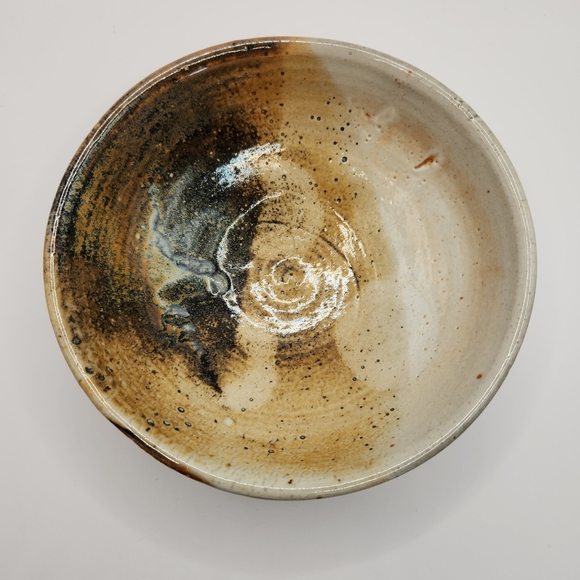 Glazed Art Pottery Small Bowl Neutral Earth Tones, 6.5" Diameter - Picture 3 of 6